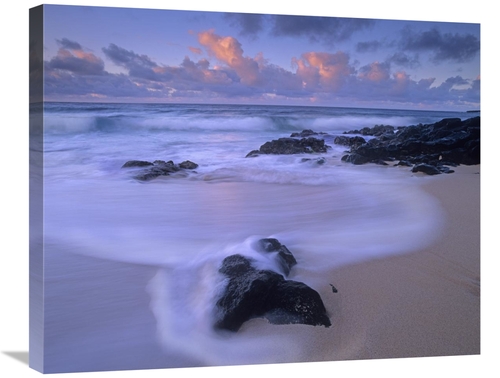 22 x 28 in. Rolling Waves at Dusk at Sandy Beach, Oahu, Hawaii