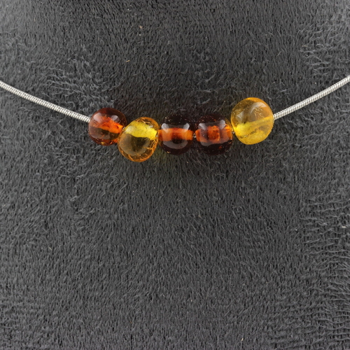 Genuine Baltic Sea Amber 5 beads necklace.