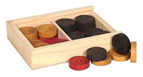 Carrom Coins Contains Wooden with Special Wood Box
