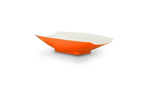 Bon Chef 53703-2ToneOrange 12 x 6.75 x 2.75 in. Melamine Curves Bowl w