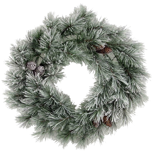 Admired by Nature GXW5943-SNOW 24 in. Christmas Pine Wreath with Frost