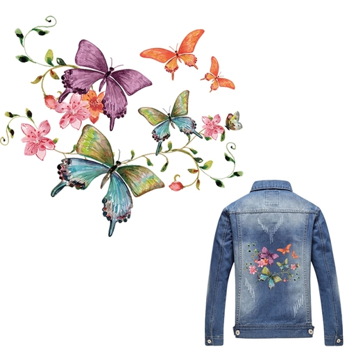 Flower Butterfly Patch Iron On Appliques T shirt