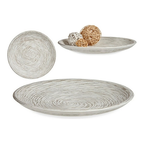 Decorative Plate Spirals White MDF Wood