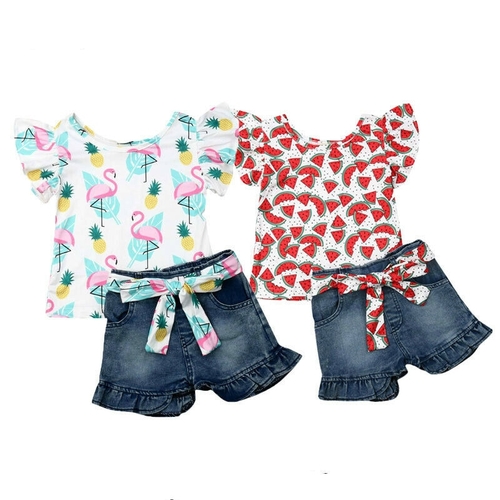 1 6Y Infant Kids Baby Girls Summer Clothes Sets