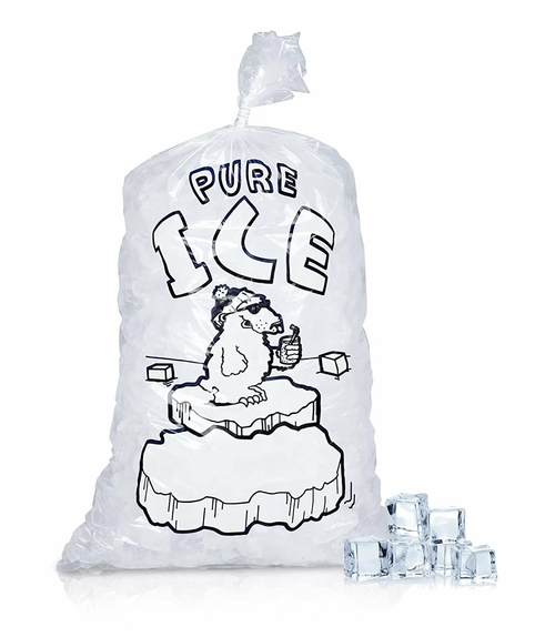 Pack of 250 Plain Top Ice Bags with Twist Ties 18 x 36. Pure Ice