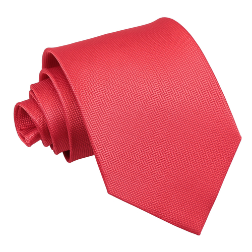 Solid Check Classic Tie - Red