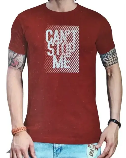 Mens Red Classic Partywear Tshirts Size XXL