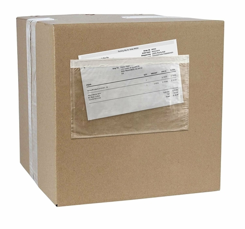 Packing Slip Envelope Pouches 10.75" x 6.75", Pack of 500 Clear