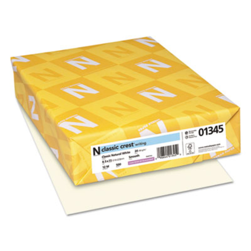 Neenah 01345 Paper Classic Crest Premium Paper, White - 8.5 x 11 i