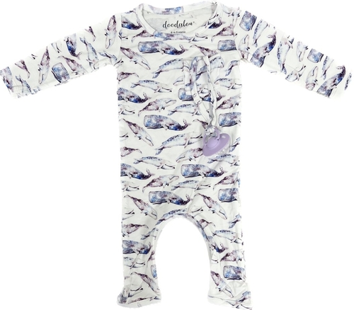 Oh Whaley? - Doodalou Bamboo Baby Romper - 6 - 9 Months