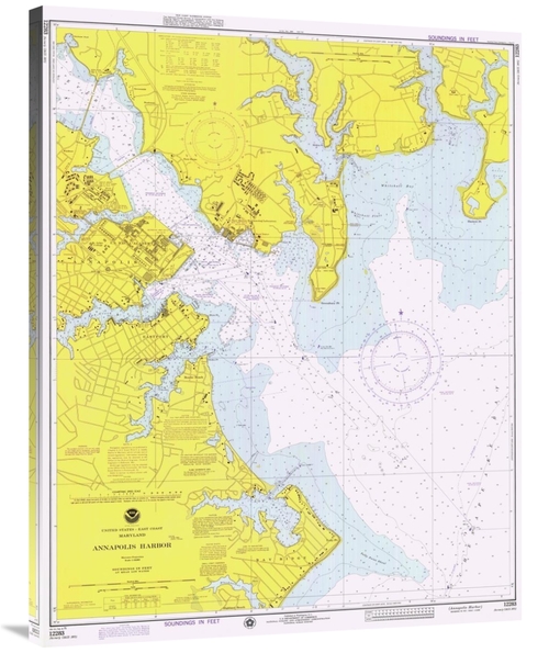 Global Gallery GCS-450522-40-142 40 in. Nautical Chart - Annapolis Har