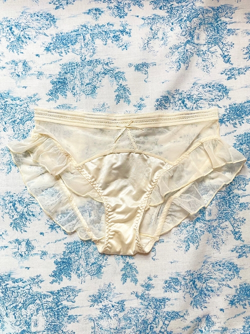 Ivory Satin & Mesh Panty