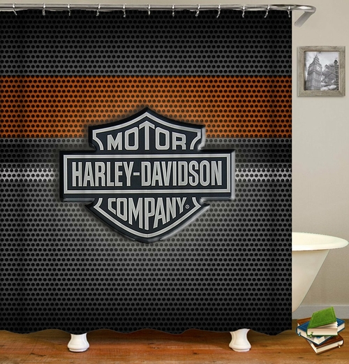 Harley Davidson Steel Logo Shower Curtain
