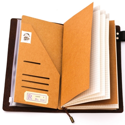 1Pc Kraft Paper Pocker Card Cover for Traveler