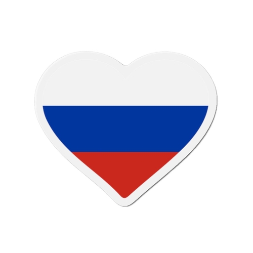 Aimant Coeur Drapeau de la Russie en plusieurs tailles