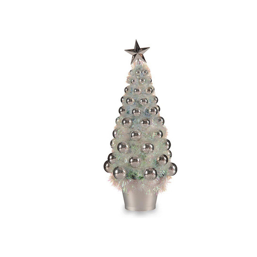 Christmas Tree Iridescent Silver Plastic 16 x 37,5 x 16 cm