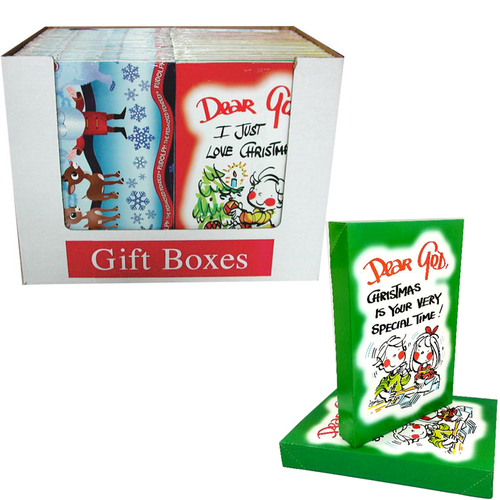 Christmas Gift Boxes " Dear God Kids" - 2pk- 14"x9"x2"