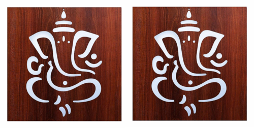 Ganesha Wall Hanging Wood Frame Pack of 2