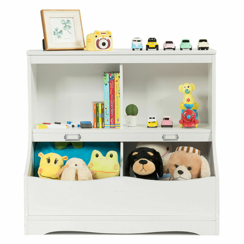 Children's Bookcase with 2 Storage Bins