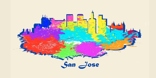 City Of San Jose License Plate Watercolor Art