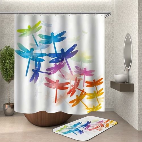 Colorful Dragonflies Shower Curtain