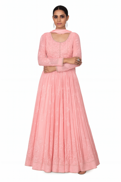 Main Elegant Traditional Women’s Ethnic Wear Set-Pink (Size-M) | D444 image