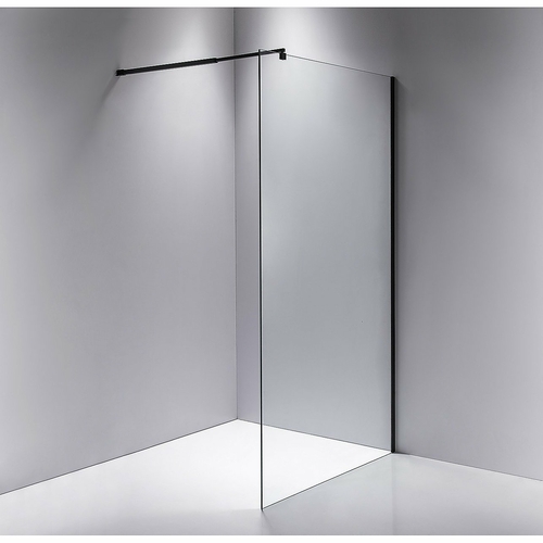 100 x 200cm Frameless 10mm Safety Glass Shower Screen in Square Black