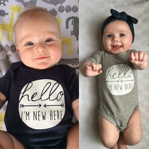 2016 Newborn Baby Boys Girls Bodysuit Hello Summer