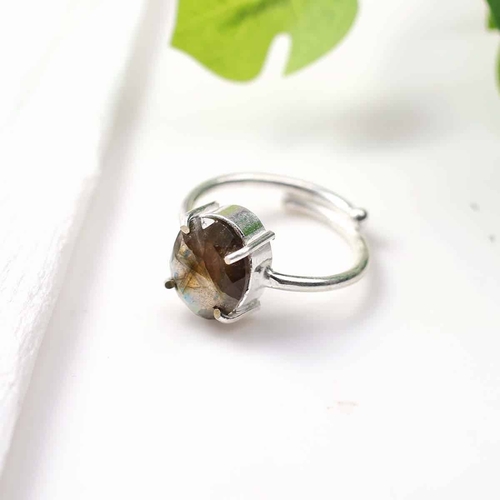 Labradorite Diamond Cut Ring