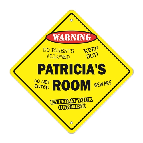 SignMission X-Patricias Room 12 x 12 in. Crossing Zone Xing Room Sign 