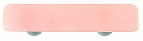 Hot Knobs HK1000-PA Petal Pink Rectangle Glass Cabinet Pull - Aluminum