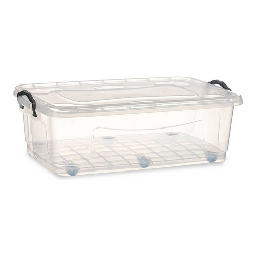 Storage Box With wheels 40 x 20,5 x 63 cm Transparent 30 L