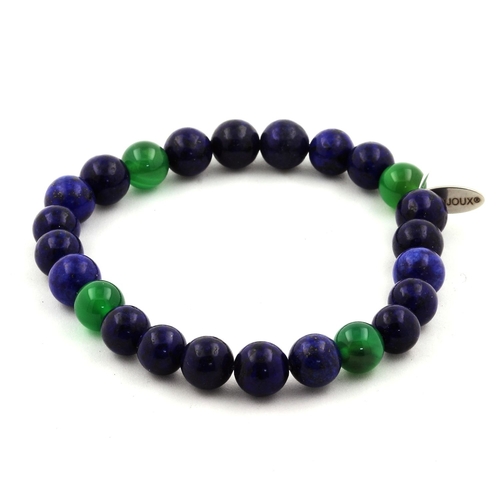 Lapis Lazuli + Green Agate Bracelet 8 mm.