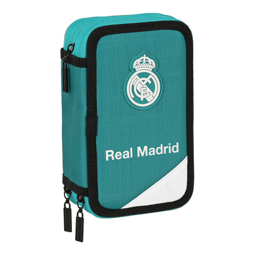Triple Pencil Case Real Madrid C.F. White Turquoise Green (12.5 x 20.5