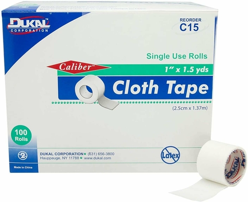 Dukal Cloth Tapes. Case of 500 Medical Tapes 1" x 1.5 yds. Non-sterile