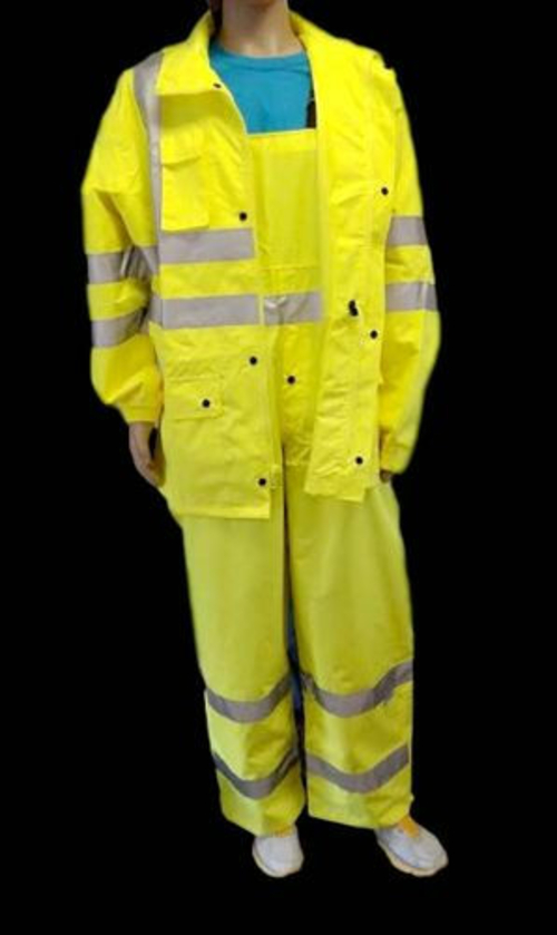 Ameri-Viz A-473-3M Ansi Class 3 Lime - Reflective Rain Bib Overall Pan