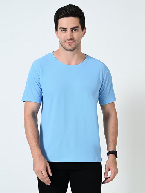 Men's round neck half sleeve tshirt  (Size-XL) (Color-LIGHT BLUE)