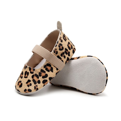 Baby Moccasins Non Slip Genuine Leather leopard