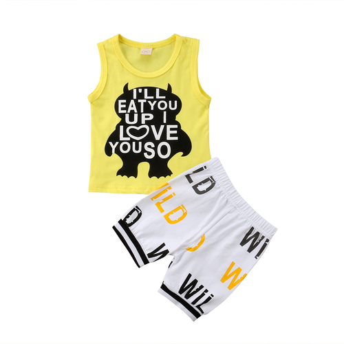 Newborn Baby Boy Cartoon Monster Sleeveless Vest