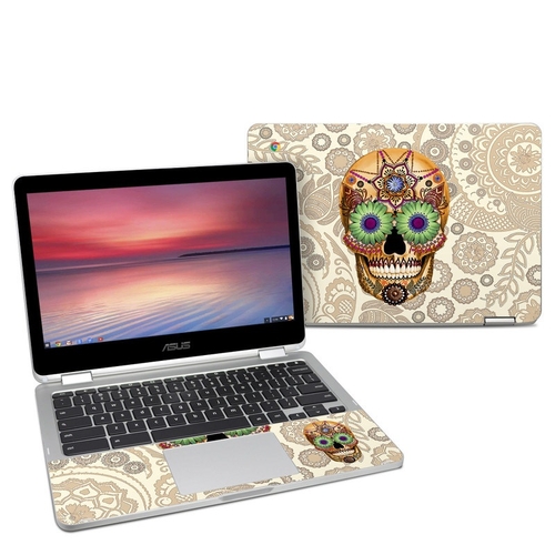 DecalGirl AC302-SUGSKLBONE Asus Chromebook C302 Skin - Sugar Skull Bon