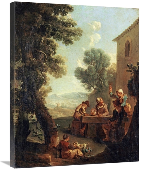 Global Gallery GCS-266898-30-142 30 in. Peasants Drinking by a Farmhou