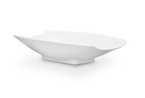 Bon Chef 53704White 16 x 9 x 3.5 in. Melamine Curves Bowl with All Whi