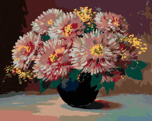 Paint by Numbers - FLOWERS IN A BLACK VASE