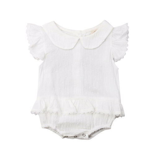 Cute Newborn Baby Girl Lace Floral Jumpsuit Romper