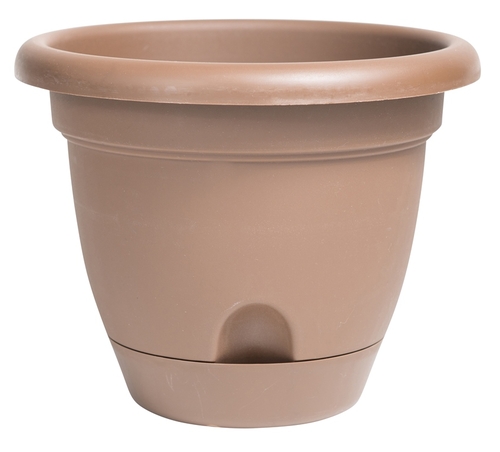 Bloem LP1045 10 in. Lucca Self Watering Planter, Chocolate