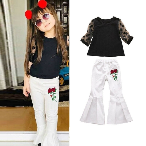 Summer 2 7Y Fashion Kids Baby Girls Sets 2PCS Lace