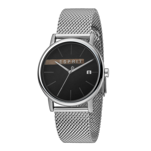 Esprit ES1G047M0055 Timber Black Silver Mesh Mens Watch