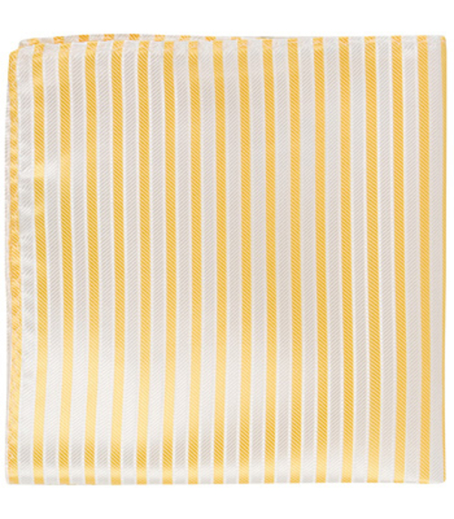 Y3 PS - 12 x 12 in. Matching Pocket Square - Yellow With White Stripes