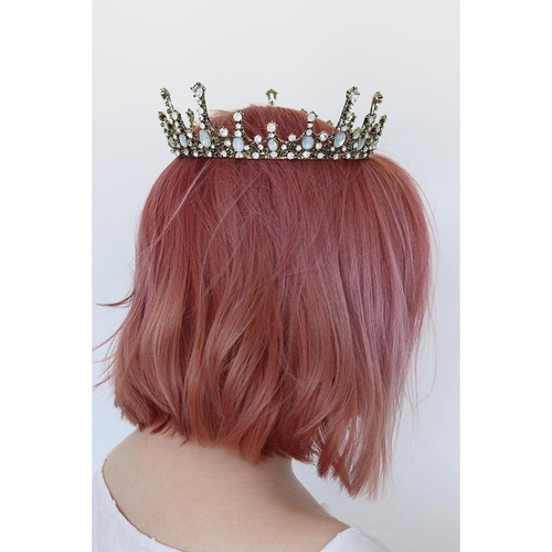 Moonlight Ice Queen Royalty Crown Tiara in Opal and Champagne Gold or