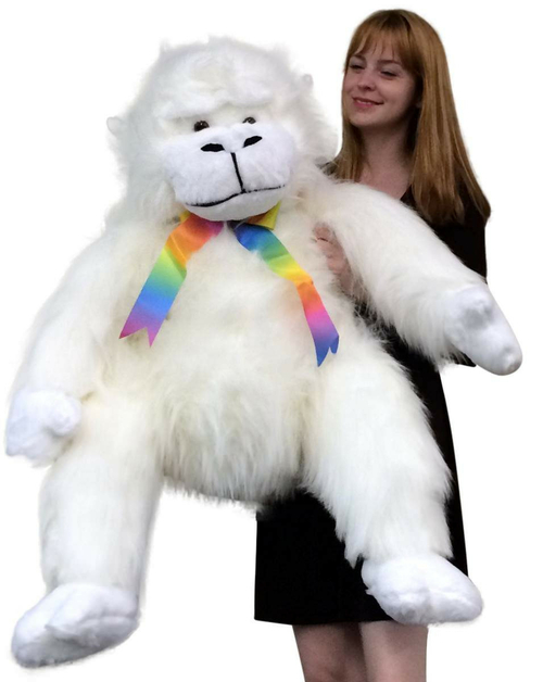 American Made Giant Stuffed White Gorilla Monkey 40 Inch Soft Big